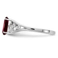 thumbnail image 4 of Sterling Silver Rhodium-plated Garnet Ring, 4 of 6