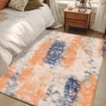 thumbnail image 4 of Orange Blue Runner Rug 2.7x5 FT, Non Slip Entryway Carpet, Minimalist Smear Abstract Art Painting Washable Soft Floor Carpet Entrance Mat Non-Shedding Throw Rug for Hallway Laundry Room Bedside, 4 of 9