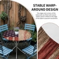 thumbnail image 2 of Round Fitted Tablecloth with Elastic Edge, Independence Day American Flag Fitted Table Cloth for Round Tables, Baseball Sport Retro Wood Grain Waterproof Tablecloth for Outdoor Picnic Party 36-44in, 2 of 9