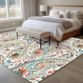 thumbnail image 4 of Rectangle Area Rugs 5 x 7 Ft, Boho Flower Non-Slip Residential Carpet, Spring Watercolor Botanical Paisley Floral Leaf Indoor Crawling Mats Runner Rugs for Living Room/Dining Room/Bedroom, 4 of 8