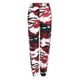thumbnail image 4 of Ecqkame Women's Camo Pants Cargo Trousers Fashion Women Casual Pocket Bound Feet Zipper Printing Trousers Red XXL, 4 of 6