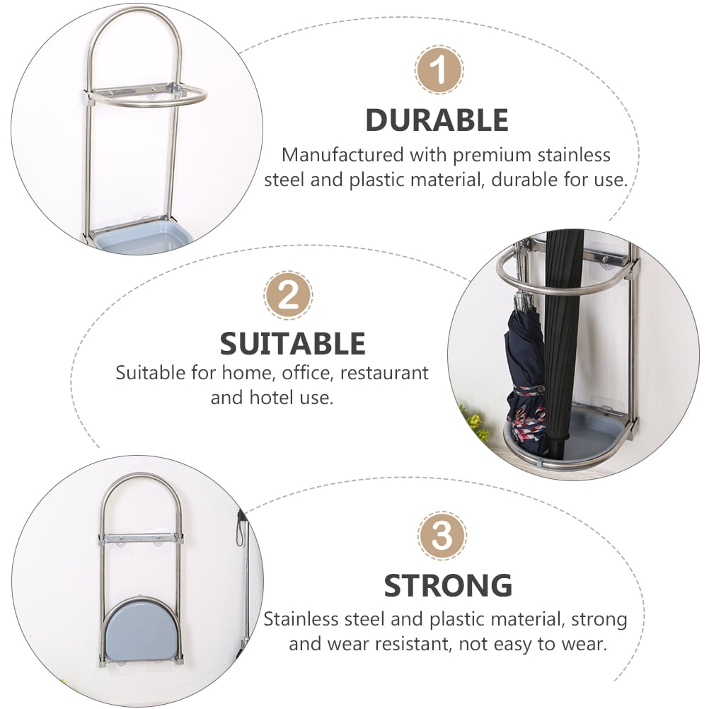2 Count Suction Wall Umbrella Stand Freestanding Brackets Holder Blue