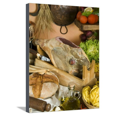 Prosciutto (Italian Ham), Italy Stretched Canvas Print Wall Art By Nico