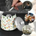 thumbnail image 4 of Yayeee Ashtray with Lid for Cigarette Smokeless Stainless Steel Home Ash Holder, Green Cute Vegetables, 4 of 7