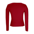 thumbnail image 4 of Ribbed Crew Neck Long Sleeve Tops for Women Slim Fit Undershirts Knit Basic Casual Stretch Tees Shirts, 4 of 6