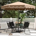 thumbnail image 4 of Costway Parasol de Patio 10 Pi avec Manivelle, Inclinaison Réglable, Volants, Toit Ventilé, 8 Baleines, Brun, 4 of 10
