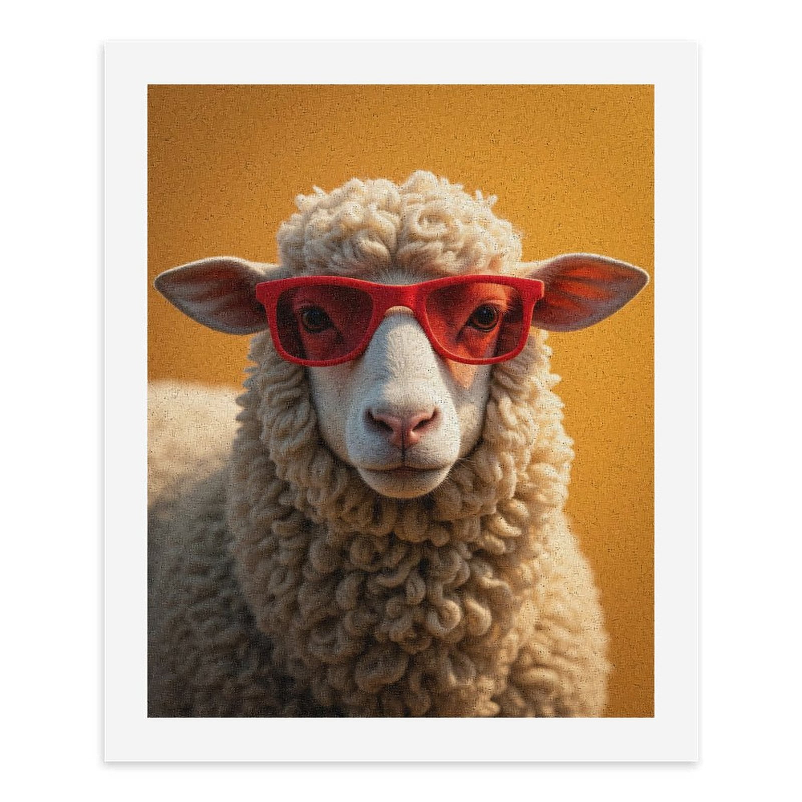 Paint By Numbers Kit for Adults Beginner - DIY Sheep With Red Sunglasses Vibrant Background Canvas Painting Kits for Adults, Frameless Paint By Number for Adults for Home Wall Decor 16x20 Inch