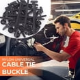 thumbnail image 2 of 500/1Pcs Auto Fastener Screw Nylon Cable Ties Buckle Self-Locking Pcomh Mount Car Secure Straps Pin and Button Zip Ties Holder, 2 of 6