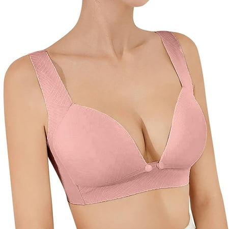 Ploknplq Push Up Bra Nursing Bras for Breastfeeding Nursing Bras for Women Front Button Shaping Cup Adjustable Shoulder Strap Underwire Bra Breastfeeding Bras for Women Nursing Sleep Bra Pink XL