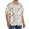 thumbnail image 4 of Xecao offers the Undersea Animals for Men's Casual Short-sleeved Shirt, a button-up collared shirt with a pocket, perfect for beach vacations and yacht travel in the 4X-Large size., 4 of 7