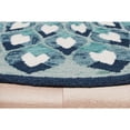 thumbnail image 5 of 4â€™ Round Blue and White Floral Feather Area Rug, 5 of 8