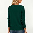 thumbnail image 6 of Knit Sweaters for Women, V Neck Long Sleeve Pullover Tops with Soft Fabric, Loose Casual Layering Blouse, Fall Winter Wear | VerBelle,Green S, 6 of 9