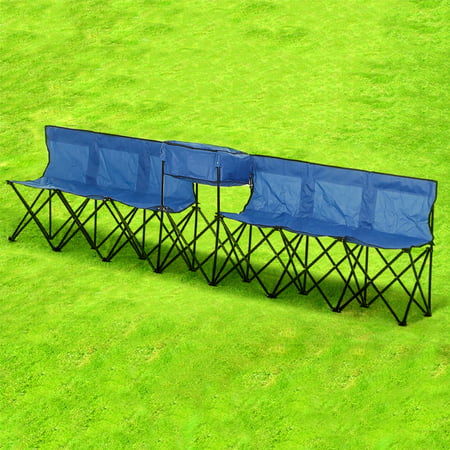 Topcobe Outdoor 6 Person Folding Bench, Team Sport Camping Seat for