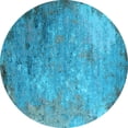 thumbnail image 1 of Ahgly Company Indoor Round Oriental Light Blue Industrial Area Rugs, 7' Round, 1 of 4