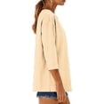 thumbnail image 4 of Sokhug Womens Striped Button Down Shirts V Neck 3/4 Sleeve Blouses Casual Loose Fit Tunic Tops with Curved Hem, 4 of 7