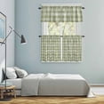 thumbnail image 5 of Sage Green Plaid Kitchen Curtains Sets for Windows 24 Inch Length, Modern Art Checkered Farmhouse Rod Pocket Window Treatments Tier Curtains and Valances Set for Bedroom/Bathroom, 5 of 8