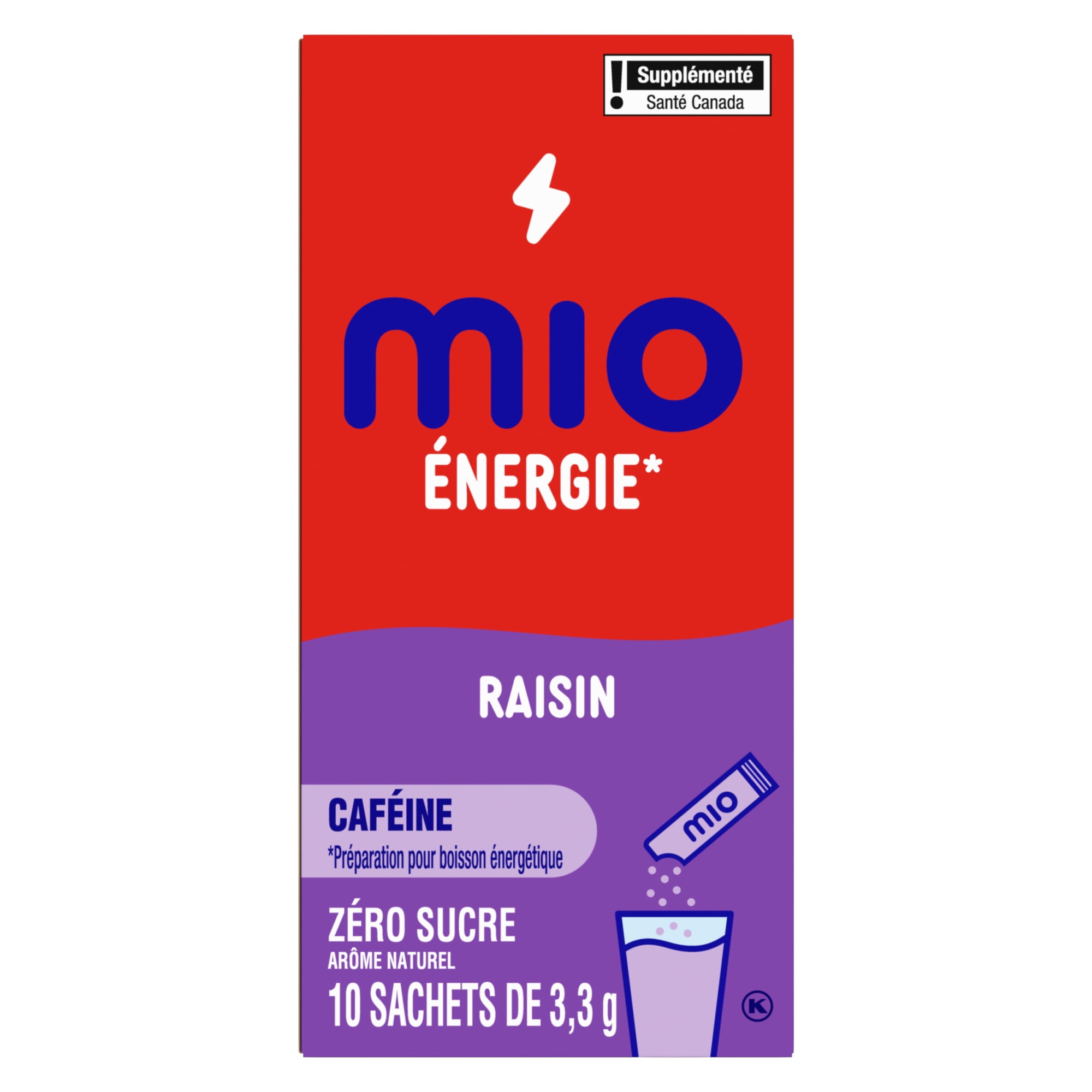 mio Energy Grape Energy Drink Mix, 3.3 g Packets, 10 ct Box, 10pk