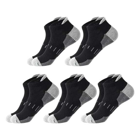 AirLoni 5 Pairs Ankle Socks Men Lightweight Stretch Polyester Skin Friendly Casual Athletic Socks For All Seasons Daily Travel Outdoor Low Cut Socks No Show Socks Black,One Size