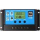thumbnail image 1 of Controlador de carga de panel solar PWM, 12 V/24 V, 30 A, pantalla LCD, puerto USB doble, 1 of 4