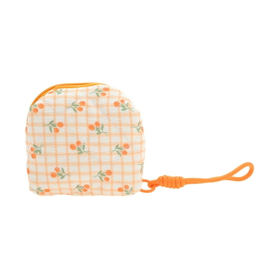 Unique Bargains 1 Pc Tulip Square Makeup Bag for Business Travel Orange Polyester