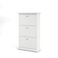 thumbnail image 2 of Allora Contemporary 3 Drawer Wood Shoe Cabinet in White, 2 of 12