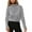 Grey, variant on Women's Mid-Neck Lightweight Knit Sweater Long Sleeve Solid Color Loose Fit Sweatshirt Comfort Pullover Top For St Patricks Day Outfits,Size:M