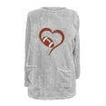 thumbnail image 4 of Jacenvly Sweatshirts For Women Long Sleeve Heart-Shaped Print Womens Sweatshirts Crewneck Pocket Casual Fashion Comfort Warmth Fall Tops For Women, 4 of 4