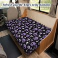 thumbnail image 4 of Xixirimido RV Couch Covers for Sofa Bed Anti-Slip Camper Couch Covers Stretch RV Jackknife Sofa Cover 2-Piece Backrest & Seat Slipcovers, Purple Skull Heart Star Print, 4 of 7
