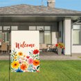 thumbnail image 3 of AMHNF Linen Garden Flag with Floral Welcome Design for Spring Summer Home Outdoor Garden Yard Door Decor 12x18 inch, 3 of 5