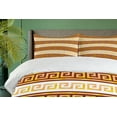 thumbnail image 4 of Ambesonne Retro Duvet Cover Sets, Meanders, 2-King, Redwood Apricot, 4 of 7