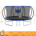 thumbnail image 2 of KOFUN Trampoline with Basketball Hoop & Light, 1500lbs 10FT 12FT 14FT 16FT Trampoline for Adults and Kids, No Gap Design Backyard Trampoline with Enclosure Net, Ladder, Blue, 2 of 9