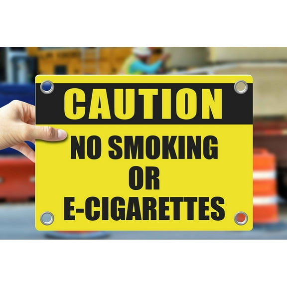 NO SMOKING OR E-CIGARETTES | Warning Notice Caution Danger 3mm PVC Sign