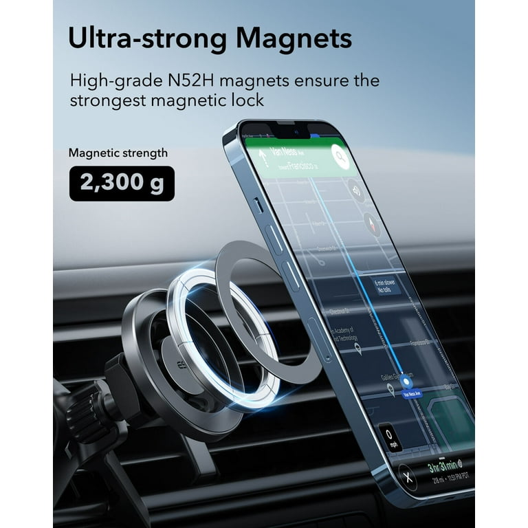 ESR Halolock Magnetic Car Phone Mount, Compatible with MagSafe Car Mount,  Compatible with iPhone 15/15 Plus/15 Pro/15 Pro Max and iPhone 14/13/12  Series, Does Not Support Charging 