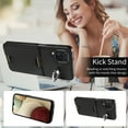 thumbnail image 2 of Case for Samsung Galaxy A12 Wallet with Credit Card Holder & Finger Ring Stand, PU Leather Slim Cover Shockproof Scratch Resistant Full Protection Case for Samsung Galaxy A12, Black, 2 of 11