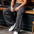 thumbnail image 5 of Kaemgyyd Big and Tall Men's Baggy Wide Leg Sweatpants Side Striped Pants with Drawstring Waist Trousers Streetwear Travel Clothes（Black,3X-Large）, 5 of 7