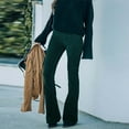 thumbnail image 6 of BRDFRL Corduroy Pants for Women High Waist Flare Pants Vintage Baggy Wide Leg Bell Bottom Trousers Pants with Pockets Dark Green S, 6 of 8