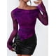 thumbnail image 5 of Blusa PRETTYGARDEN Mujer Hombros Descubiertos Y2K Tie Dye de Malla, 5 of 9