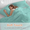 thumbnail image 5 of Turquoise Burlap Texture Bedding 3 Piece Duvet Cover Set Full Size, Farmhouse Vintage Aqua Soft Microfiber Comforter Cover with Zipper Closure & Pillowcases, Wrinkle & FadeResistant Quilt Cover, 5 of 9