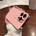 thumbnail image 3 of Funda de piel de cordero de lujo con revestimiento para iPhone 16, 15, 14, 13, 12, 11 Pro Max, personalizada, con iniciales y nombre, 16, 15 Pro, 3 of 5