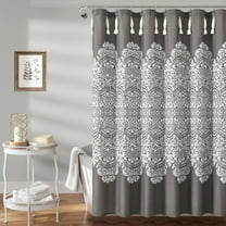 Lush Decor Boho Medallion Shower Curtain Dark Gray Single 72x72