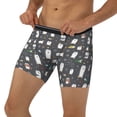 thumbnail image 3 of Picia Lovely Penguin Pattern Men's Athletic Long Leg Briefs , Performance Stretch Underwear，Moisture-Wicking, 3 of 7