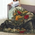 thumbnail image 6 of Fuzoiu Floral Rhino With Birds Print Ultra-Soft Micro Fleece Blanket,All Seasons Flannel Throw, Lightweight Blanket for Bed, Sofa, Couch, Movie Night, Camping, and Travel-40"x30", 6 of 7