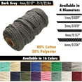thumbnail image 4 of White Lion Macramé Cord – Cotton Rich Macrame Rope, 4 mm, 75 Feet, Dark Grey Color, Yarn for Wall Decor, Crochet, Gift Wrapping, Wall Hanging, Plant Hangers, Handmade Crafts, Knitting, 4 of 7