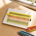 thumbnail image 6 of Yhmxh Zipper Mesh Pouch, Rainbow Stripe Storage Pencil Pouches, Transparent Nylon Mesh Pen Pencil Case, Multipurpose Pencil Pouch for Office Supplies, Stationery, Cosmetics Travel Accessories, 6 of 7