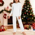 thumbnail image 2 of Miluxas Girls Clothes Solid Color Long Sleeve Sweatshirt and Pants Girls' Clothing Sets 2 Piece Fall Winter Outfits White 13 Years, 2 of 9