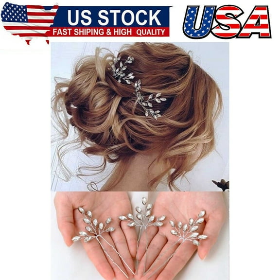 Crystal Bride Wedding Hair Pins Rhinstones Bridal Hair Accessories Head Piece