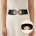 thumbnail image 2 of IQOGKRN Women's Elastic Wide Waist Belt with Buckle Stretchy Cincher for Dresses & Coats Black5 One Size, 2 of 8
