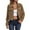 Khaki-06, variant on HTNBO Women's Cropped Shacket Button Down Corduroy Shacket Jackets Casual Plaid Long Sleeve Crop Jackets Tops