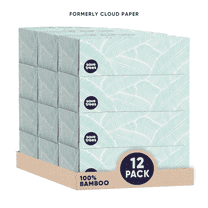 Save Trees Bamboo Facial Tissues - 12 Bamboo Tissue Boxes, 100 Hypoallergenic Facial Tissues per Box - Unscented, Fragrance-Free