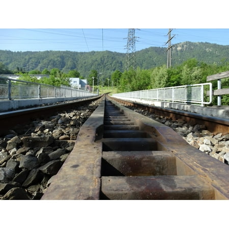 Train Mountain Railroad - Framed Art For Your Wall Rail Rack Railway Mountain Railway Train Rack Rail 10x13 Frame